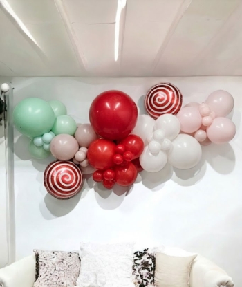 [8FT] Pastel Festive Holidays Color-Block Balloon Garland