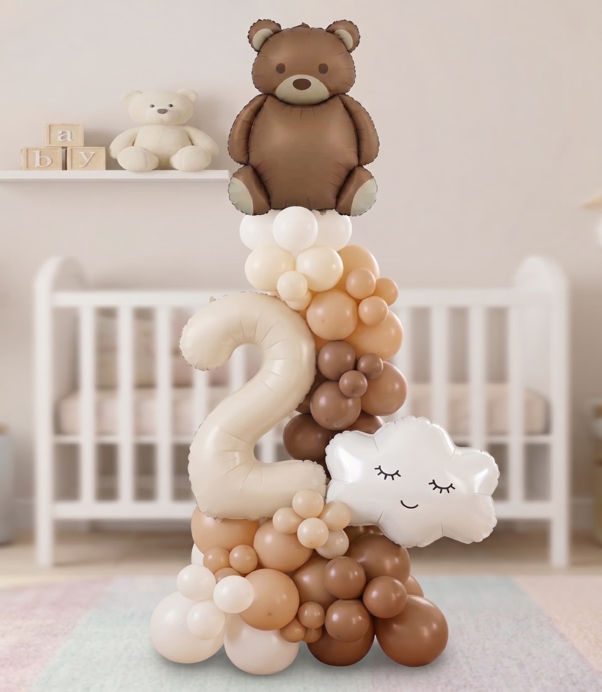6FT Teddy Bear Pick Number Birthday Column Tower INDOOR