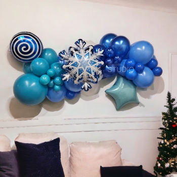 [6FT] Winter Wonderland Icy Blue Colour Block Balloon Garland