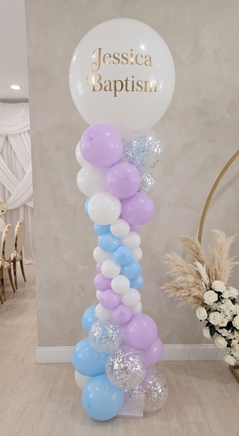 7ft Baptism Custom Message Balloon Tower INDOOR