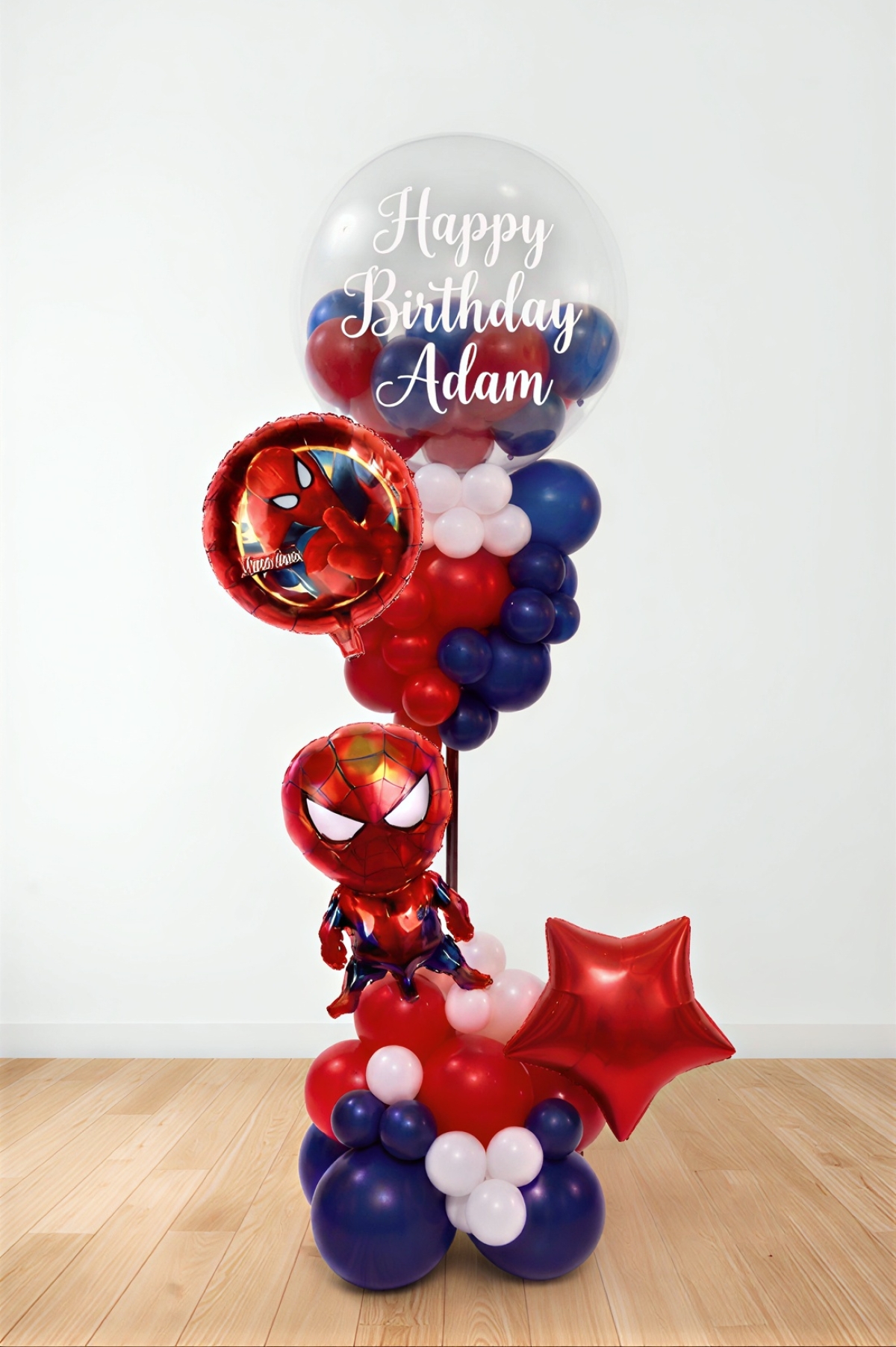 7FT Happy Birthday Custom Message Spiderman Column Tower INDOOR