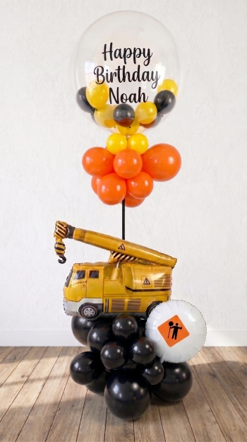 7FT Happy Birthday Custom Message Construction Column Tower INDOOR