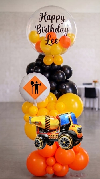7FT Happy Birthday Custom Message Construction Truck Column Tower INDOOR