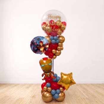 7FT Happy Birthday Custom Message Ironman Column Tower INDOOR