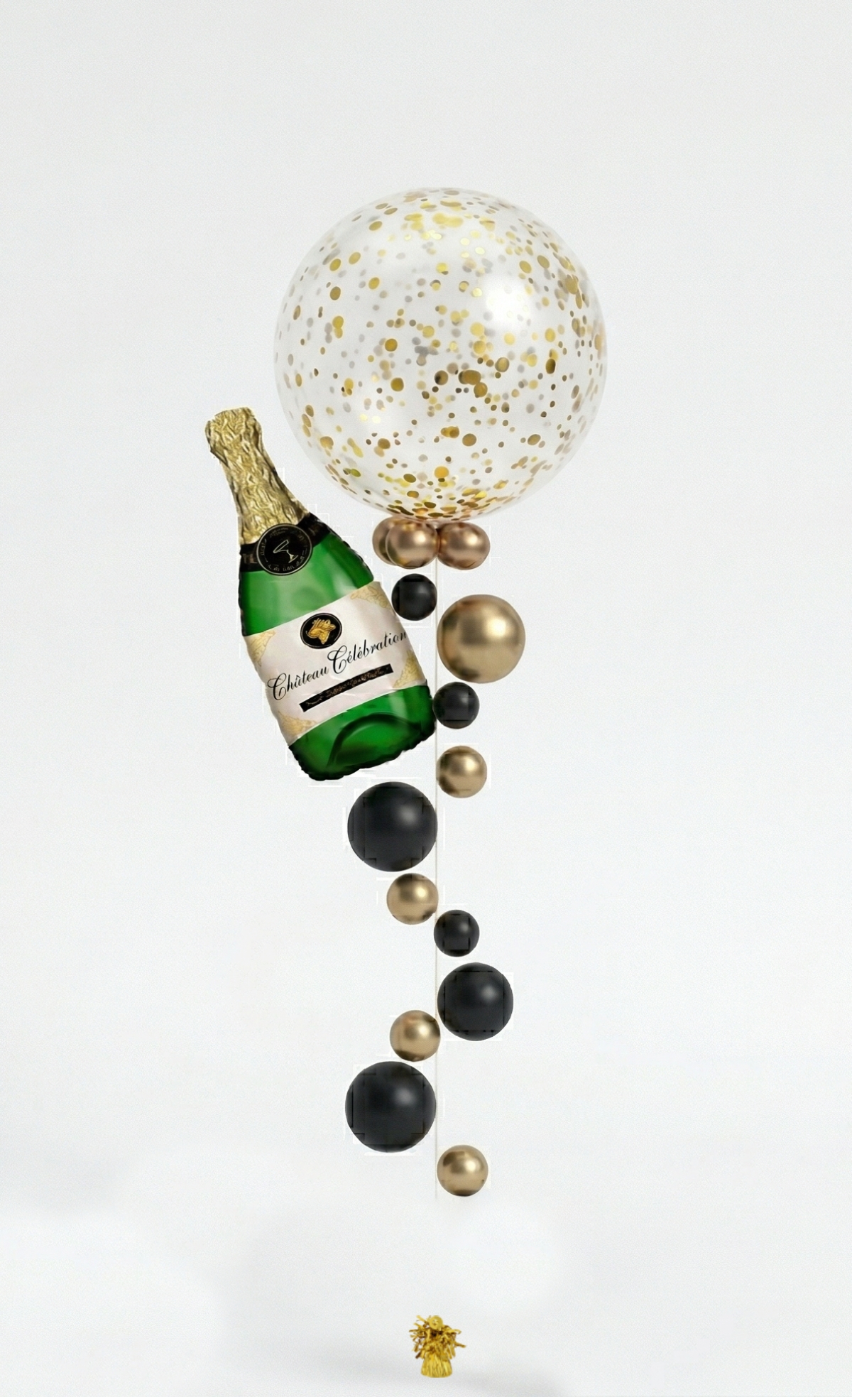 7ft Happy New Year Helium Confetti Centerpiece Balloon Strand