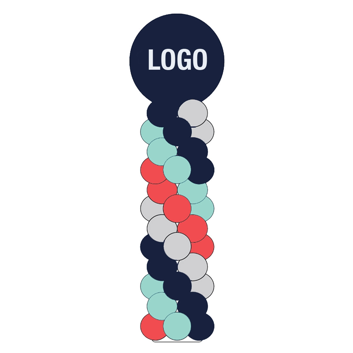 7ft Single Balloon Column in VINYL Custom Print - Indoor