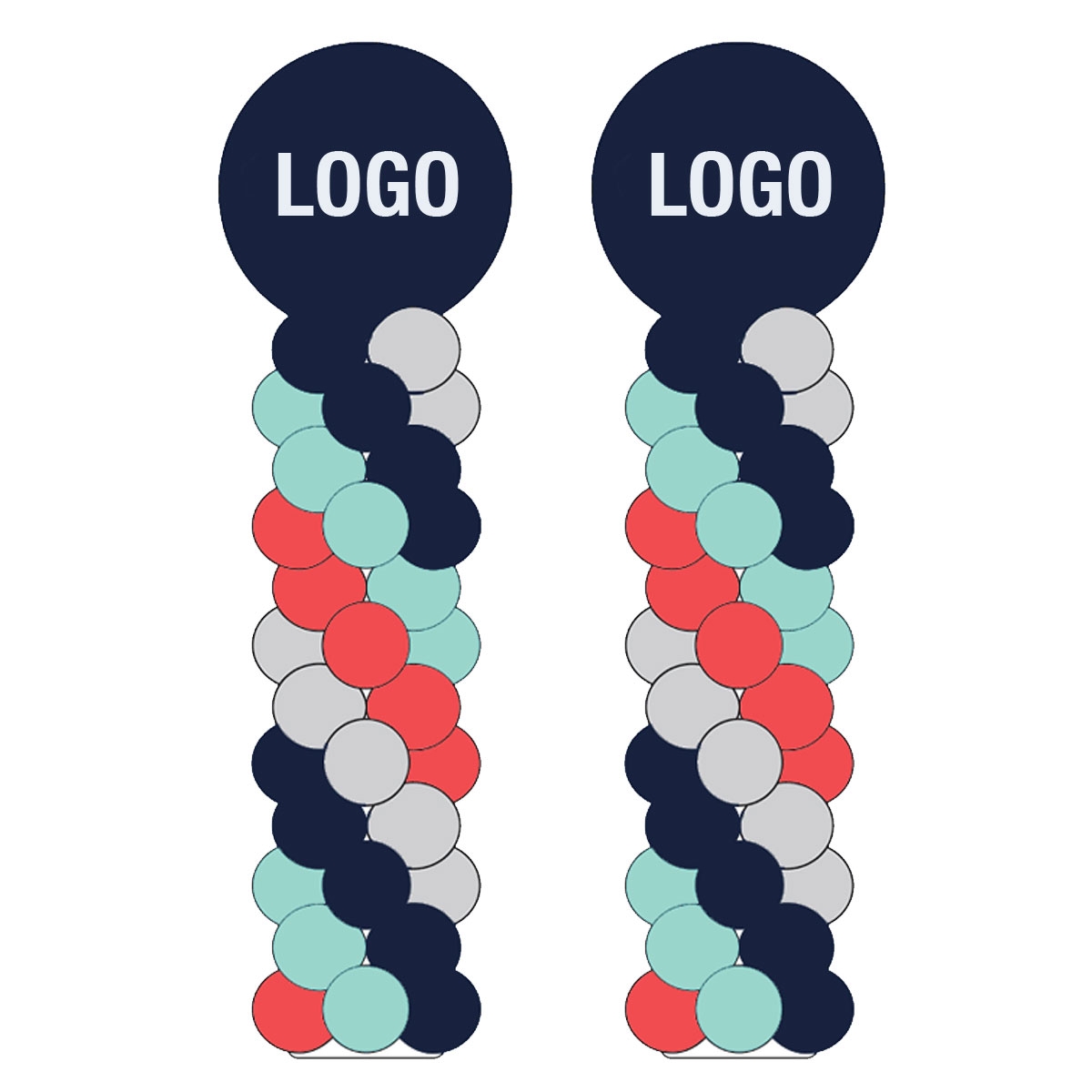 PAIR (x2) 7ft Balloon Column in VINYL Custom Print - Indoor