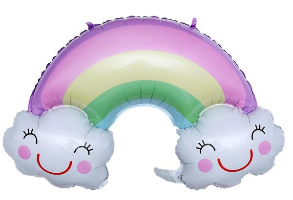 Pastel Rainbow with Clouds Balloon