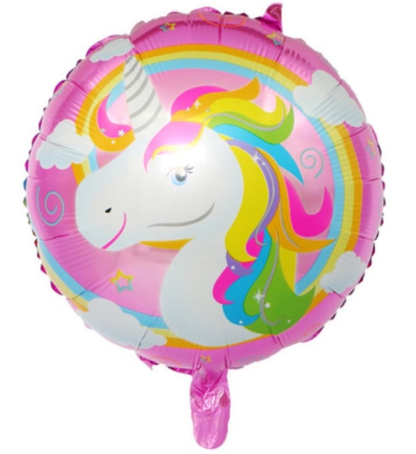 Pink Rainbow Unicorn and Clouds Balloon