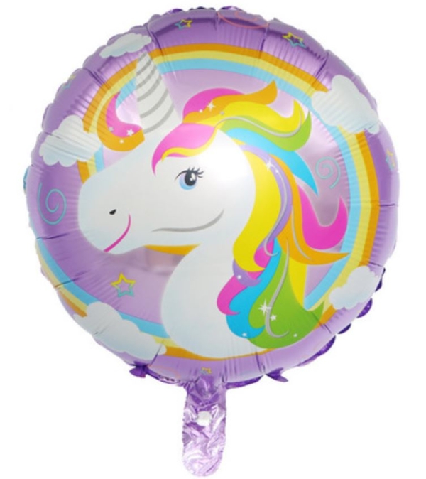 Purple Rainbow Unicorn and Clouds Balloon