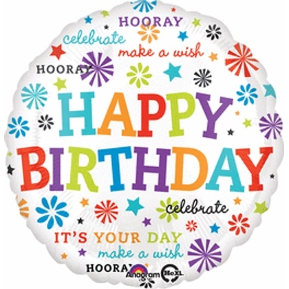 Positive and Colorful Happy Birthday Balloon