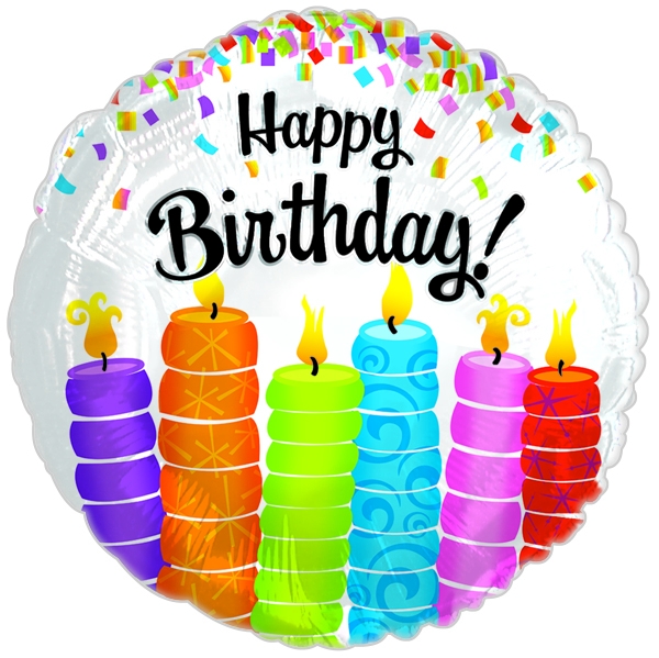 Colorful Candles Birthday Balloon