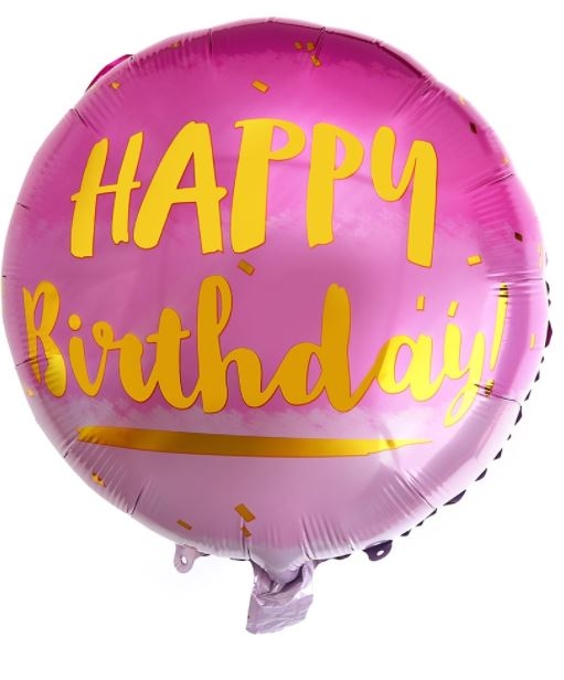 Ombre Pink Happy Birthday Balloon