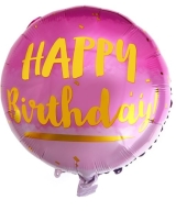 Ombre Pink Happy Birthday Balloon