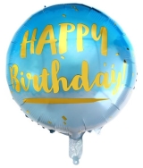 Ombre Blue Happy Birthday Balloon