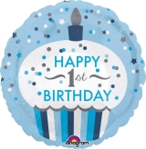 Happy 1st Birthday Blue Balloon
