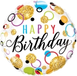 Happy Birthday Circles and Sparkles Balloon