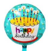 Birthday Cake With Colorful Candles Balloon 