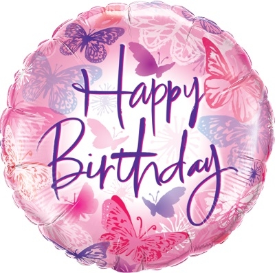 Beauty Birthday Butterflies Balloon 
