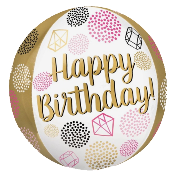 Happy Birthday Gems Orbz Balloon 