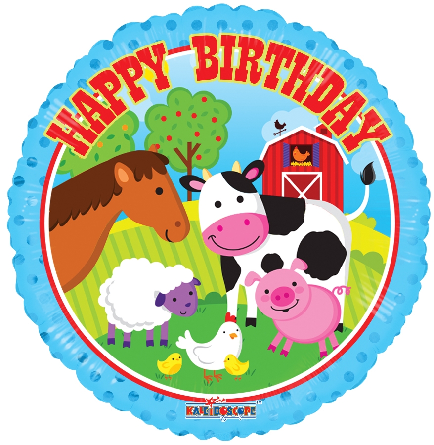 Happy Birthday Farm Animals Balloons