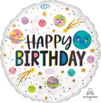 Smiling Galaxy Happy Birthday Balloon 
