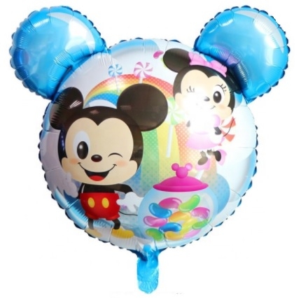 Sweet Mickey and Minnie Mouse Blue Shape Balloon