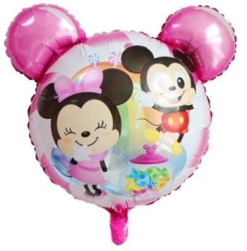 Sweet Mickey and Minnie Mouse Pink Shape Balloon