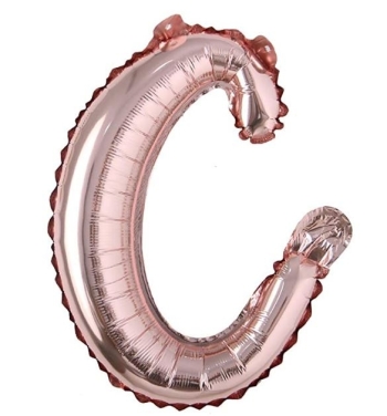 Script Letter Rose Gold Balloon - Letter C