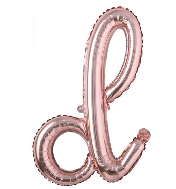 Script Letter Rose Gold Balloon - Letter D