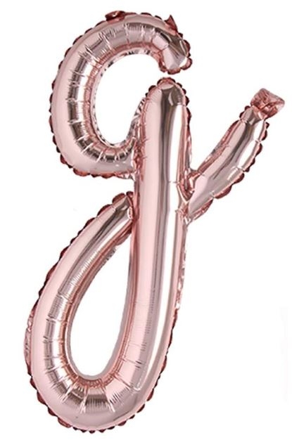 Script Letter Rose Gold Balloon - Letter G