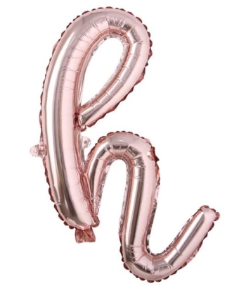 Script Letter Rose Gold Balloon - Letter H