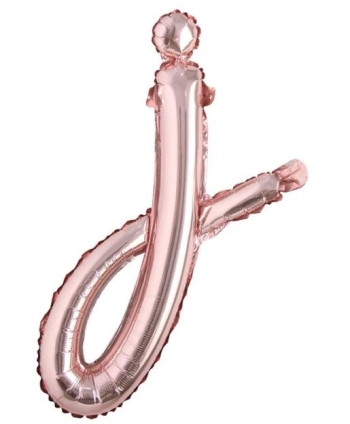 Script Letter Rose Gold Balloon - Letter J