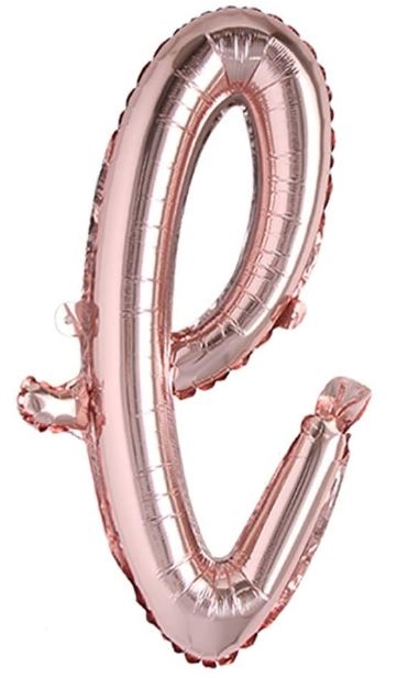 Script Letter Rose Gold Balloon - Letter L