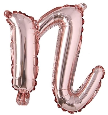 Script Letter Rose Gold Balloon - Letter N