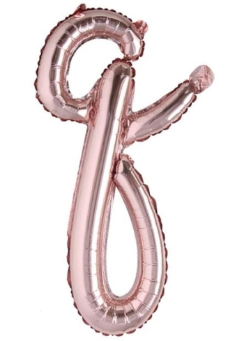 Script Letter Rose Gold Balloon - Letter Q