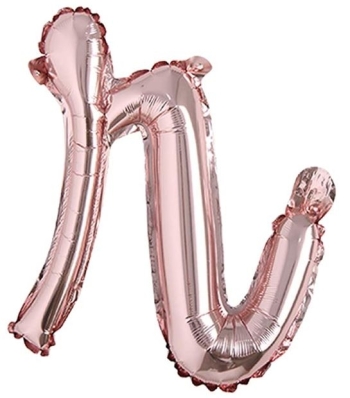 Script Letter Rose Gold Balloon - Letter R