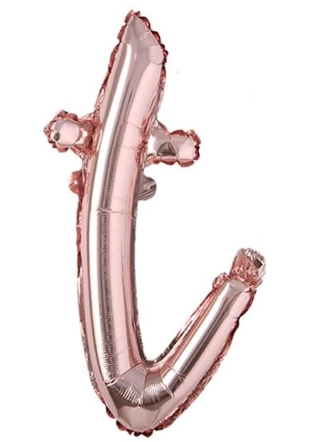 Script Letter Rose Gold Balloon - Letter T