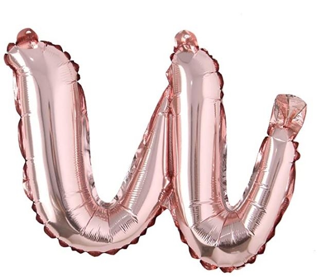 Script Letter Rose Gold Balloon - Letter U