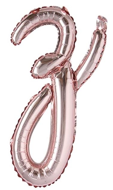 Script Letter Rose Gold Balloon - Letter Z