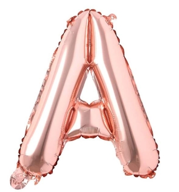 Block Letter Rose Gold Balloon - Letter A