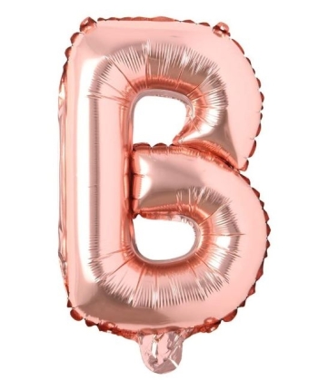 Block Letter Rose Gold Balloon - Letter B