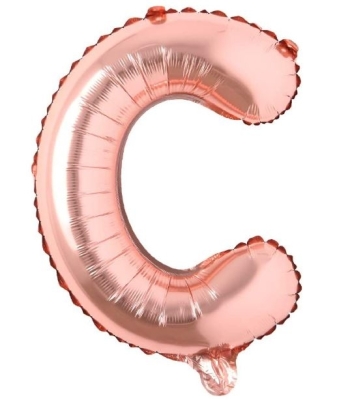 Block Letter Rose Gold Balloon - Letter C