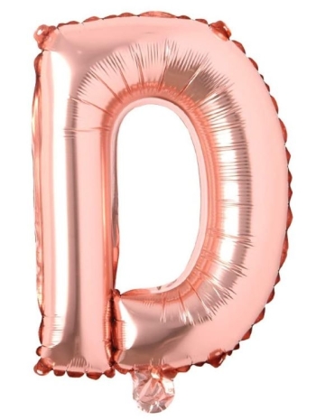 Block Letter Rose Gold Balloon - Letter D