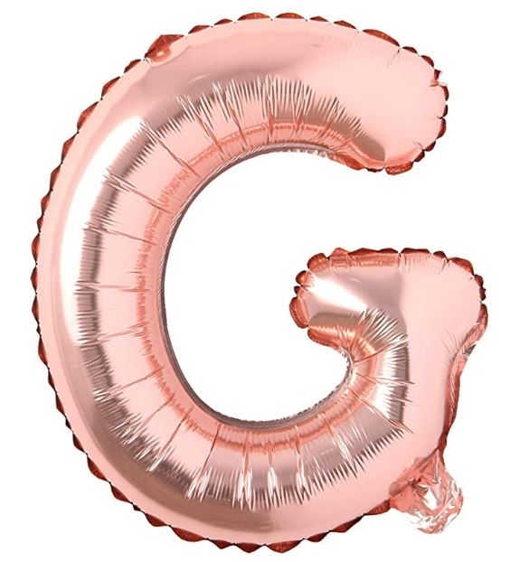 Block Letter Rose Gold Balloon - Letter G