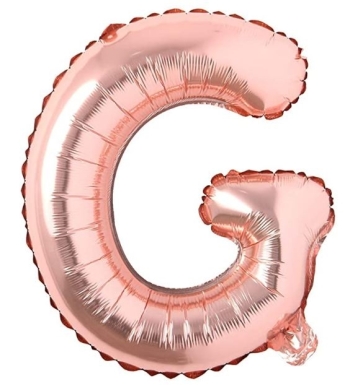 Block Letter Rose Gold Balloon - Letter G