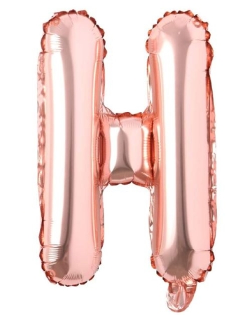 Block Letter Rose Gold Balloon - Letter H