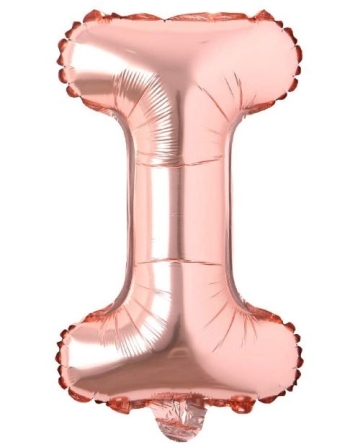 Block Letter Rose Gold Balloon - Letter I