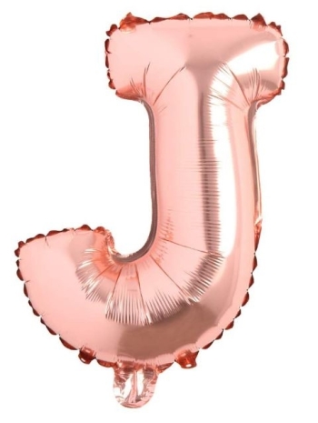 Block Letter Rose Gold Balloon - Letter J
