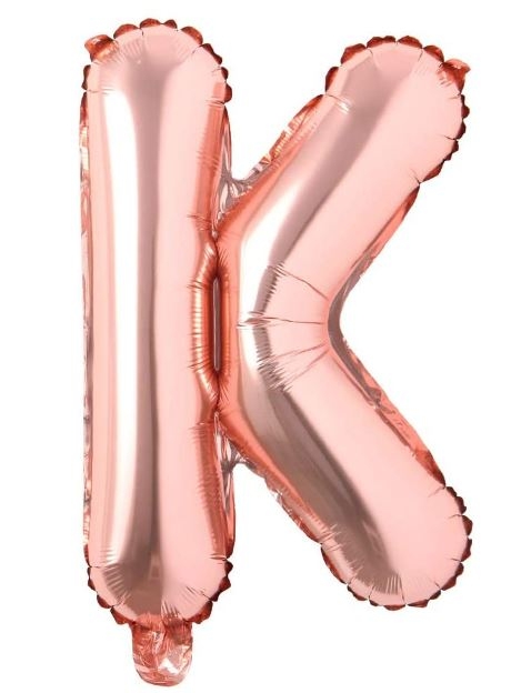 Block Letter Rose Gold Balloon - Letter K